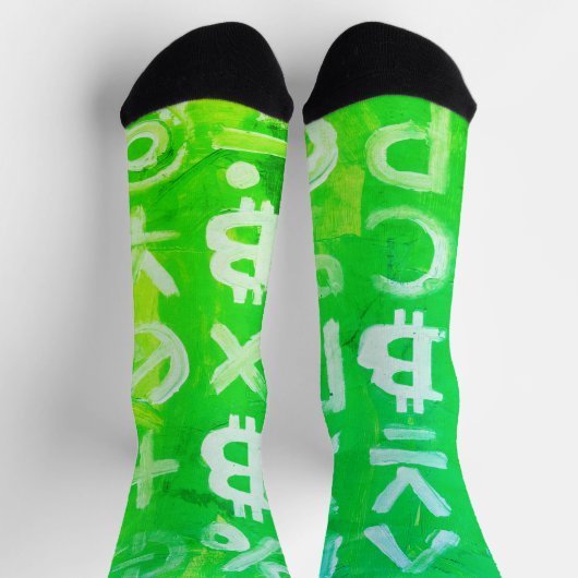 ビットコインのシンボル (明るい利益 緑 - 2) ソックス (上部)