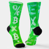 ビットコインのシンボル (明るい利益 緑 - 2) ソックス (傾斜あり)
