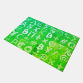 ビットコインのシンボル (明るい利益 緑 - 2) ドアマット (アングル)