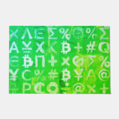 ビットコインのシンボル (明るい利益 緑 - 2) ドアマット (正面)