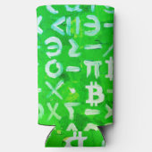 ビットコインのシンボル (明るい利益 緑 - 3) スリム缶クーラー (裏面)