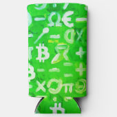 ビットコインのシンボル (明るい利益 緑 - 3) スリム缶クーラー (正面)