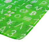 ビットコインのシンボル (明るい利益 緑 - 4) カッティングボード (角)