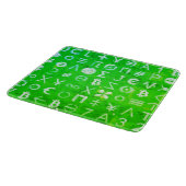 ビットコインのシンボル (明るい利益 緑 - 4) カッティングボード (角)