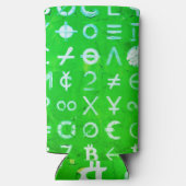 ビットコインのシンボル (明るい利益 緑 - 4) スリム缶クーラー (裏面)