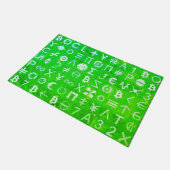 ビットコインのシンボル (明るい利益 緑 - 4) ドアマット (アングル)