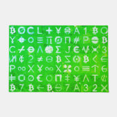ビットコインのシンボル (明るい利益 緑 - 4) ドアマット (正面)
