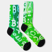 ビットコインのシンボル (明るい利益 緑 - 6) ソックス (右)