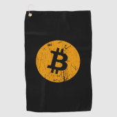 ビットコインのデジタル通貨コインのブロックチェーンフィン ゴルフタオル (正面)