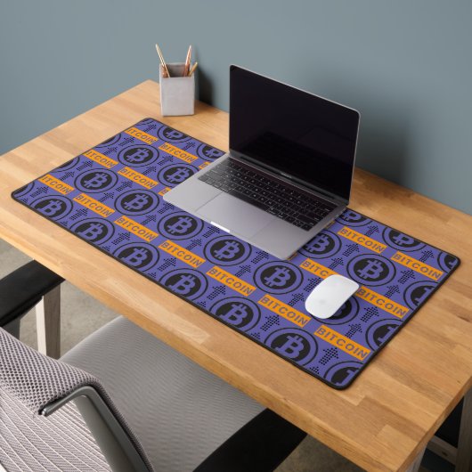 ビットコインのロゴパターン デスクマット (オフィス2)