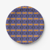 ビットコインのロゴパターン ペーパープレート (正面)