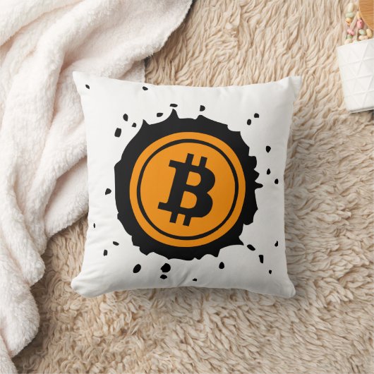 ビットコインのロゴ暗号通貨 クッション (ブランケット)