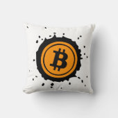 ビットコインのロゴ暗号通貨 クッション (正面)