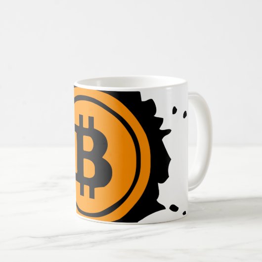 ビットコインのロゴ暗号通貨 コーヒーマグカップ (正面右)