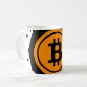 ビットコインのロゴ暗号通貨 コーヒーマグカップ (正面左)
