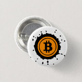 ビットコインのロゴ暗号通貨 缶バッジ (正面&裏面)