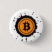 ビットコインのロゴ暗号通貨 缶バッジ (正面)