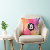 ビットコインの水彩画 (スタイル1 - ジェネシス) クッション (椅子)