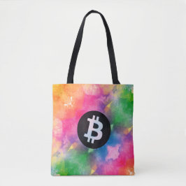 ビットコインの水彩画 (スタイル1 - ジェネシス) トートバッグ