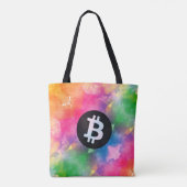 ビットコインの水彩画 (スタイル1 - ジェネシス) トートバッグ (裏面)