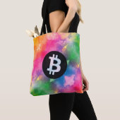 ビットコインの水彩画 (スタイル1 - ジェネシス) トートバッグ (クローズアップ)