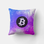 ビットコインの水彩画 (スタイル2 - マイアミ) クッション (裏面)
