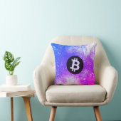 ビットコインの水彩画 (スタイル2 - マイアミ) クッション (椅子)