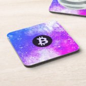 ビットコインの水彩画（スタイル2 - マイアミ） コースター (左側)