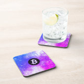 ビットコインの水彩画（スタイル2 - マイアミ） コースター (右側)