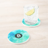 ビットコインの水彩画(スタイル3 - ビーチライフ) コースター (側面)
