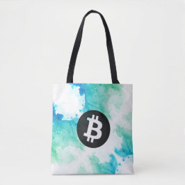 ビットコインの水彩画(スタイル5 - 波乗り) トートバッグ