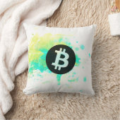 ビットコインの水彩画(スタイル7 - Satsの積み重ね) クッション (ブランケット)