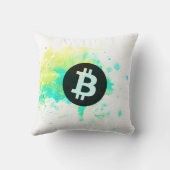 ビットコインの水彩画(スタイル7 - Satsの積み重ね) クッション (裏面)