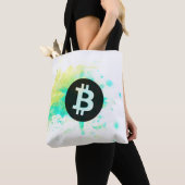 ビットコインの水彩画(スタイル7 - Satsの積み重ね) トートバッグ (クローズアップ)