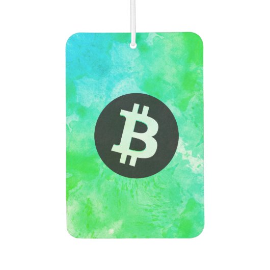 ビットコインの水彩画（スタイル$ - グリーンデイ） カーエアーフレッシュナー (正面)