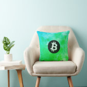 ビットコインの水彩画（スタイル $ - Green Day) クッション (椅子)