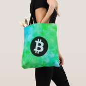 ビットコインの水彩画 (Style $ - Green Day) トートバッグ (クローズアップ)