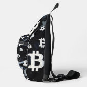 ビットコインの芸術 (BW-C) 油絵 スリングバッグ (右)