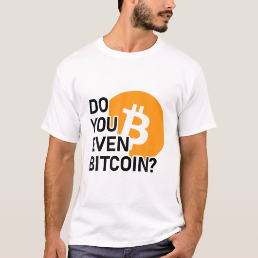 ビットコインは?コイン暗号アート Tシャツ (正面)