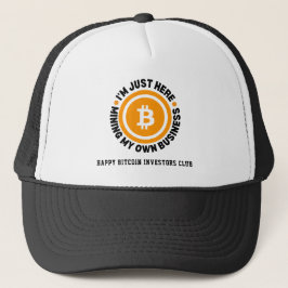 ビットコインをマイニング中 JUST MINING MY OWN BUSINESS 楽しいビットコイ キャップ