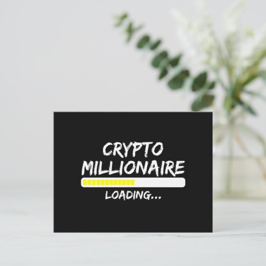 ビットコインをロードする暗号資産の億万長者 ポストカード (スタンド正面)