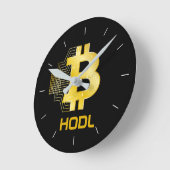 ビットコインを持ち帰る ラウンド壁時計 (傾斜)