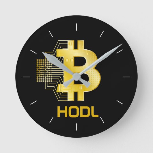 ビットコインを持ち帰る ラウンド壁時計 (正面)
