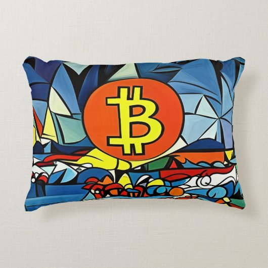 ビットコインアート アクセントクッション (正面)
