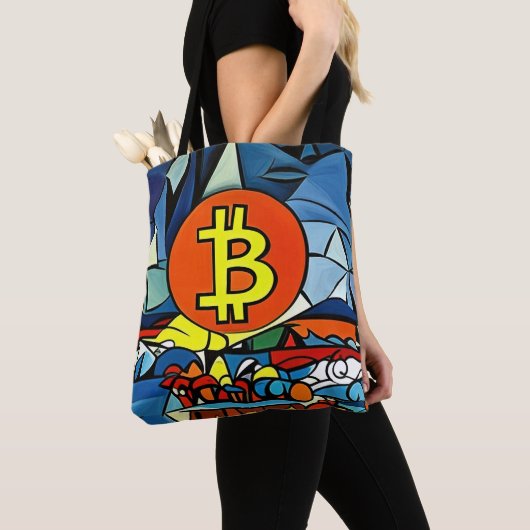 ビットコインアート トートバッグ (クローズアップ)