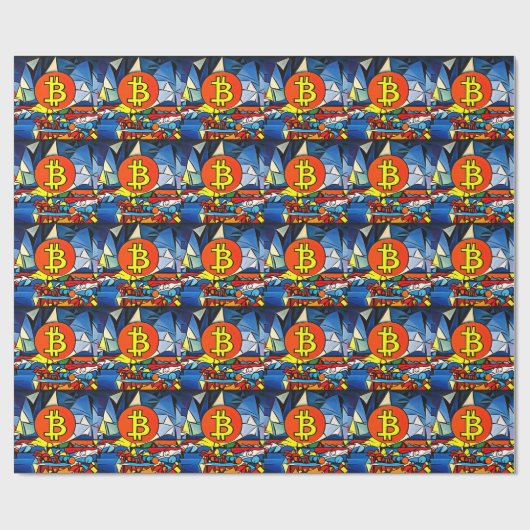 ビットコインアート ラッピングペーパー (フラット)