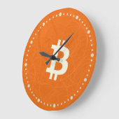 ビットコインクラシック オレンジ（ニューロン） ラージ壁時計 (傾斜)