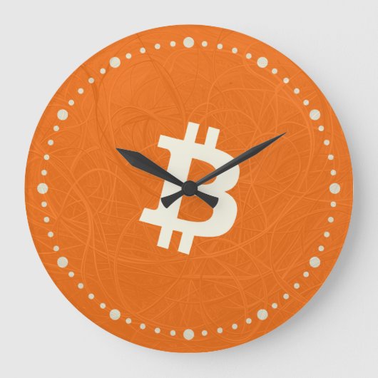 ビットコインクラシック オレンジ（ニューロン） ラージ壁時計 (正面)