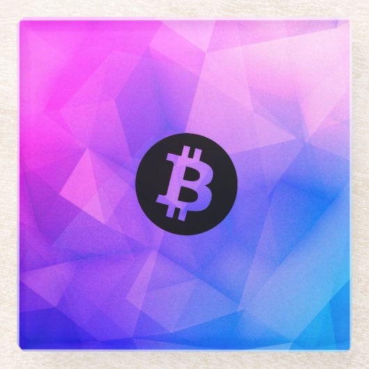 ビットコインクリスタル ガラスコースター (正面)