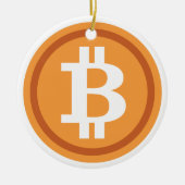 ビットコインクリスマスツリーオーナメントクリプトホリデイ セラミックオーナメント (正面)